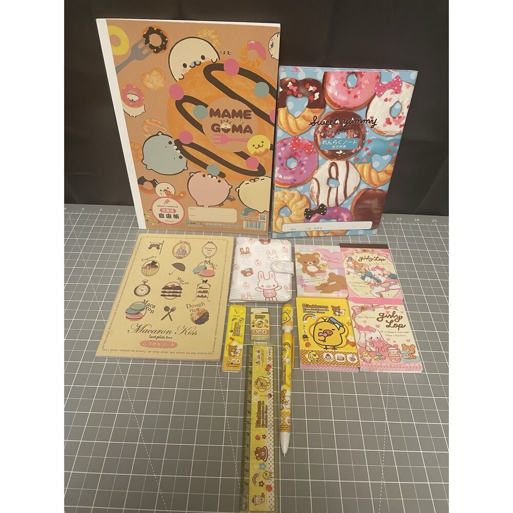 San X Kawaii Stationary Lot Rilakkuma Mamegoma CruX Memo Pads Notebook